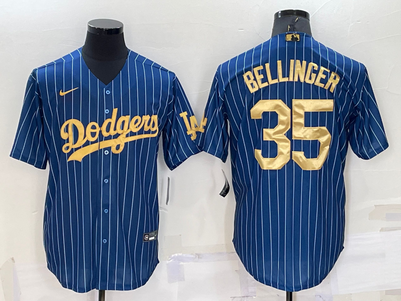 Men's Los Angeles Dodgers #35 Cody Bellinger Navy Gold Cool Base Stitched Baseball Jersey Men's Los Angeles Dodgers #35 Cody Bellinger Navy Gold Cool Base Stitched Baseball Jersey